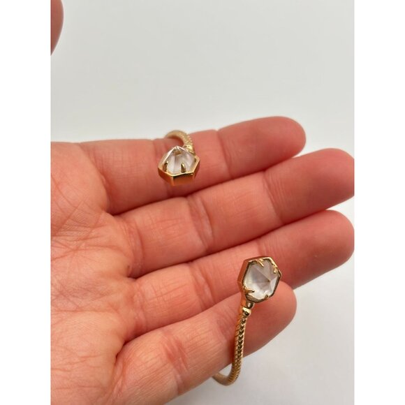 Kendra Scott Gold-Tone Open Cuff Bracelet With Hexagonal Crystal Accents - Picture 7 of 9